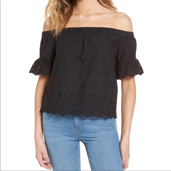 Madewell Tops - MADEWELL Off the Shoulder Eyelet Top
